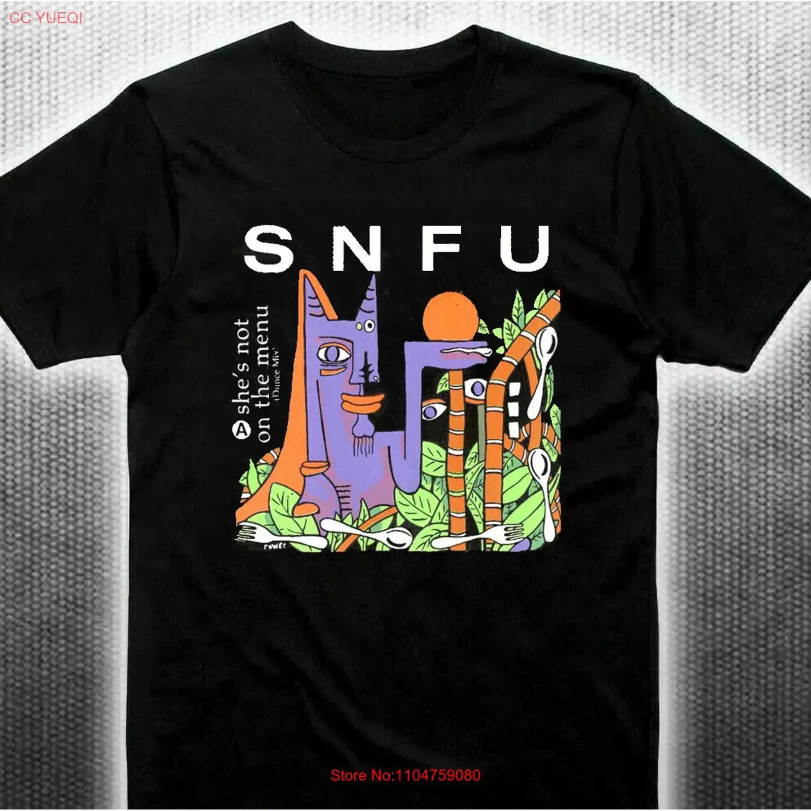 Mens Fashion Black Shirt - 매우 희귀한 SNFU 밴드 블랙 코튼
