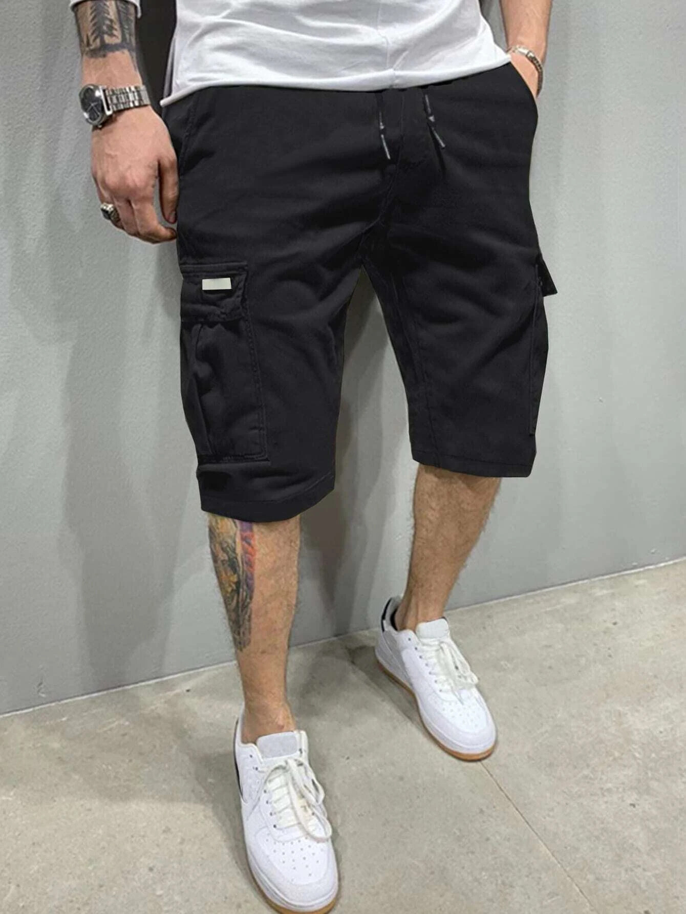 Mens Fashion Workwear - 여름 남성 크롭 팬츠, 패셔너블한 작업복