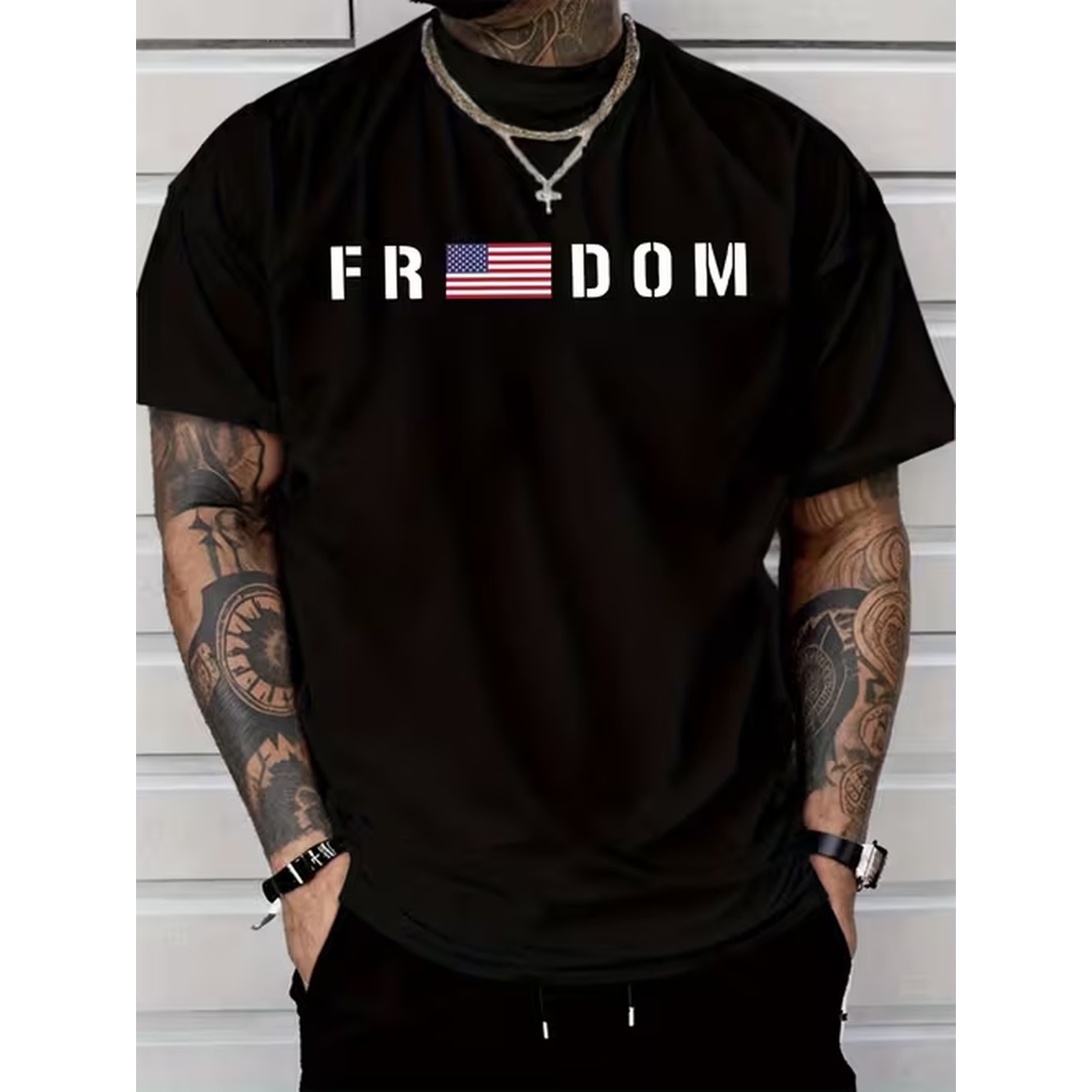 Mens Fashion Black Shirt - 아이템 사진 남성용 그래픽 티셔츠 블랙