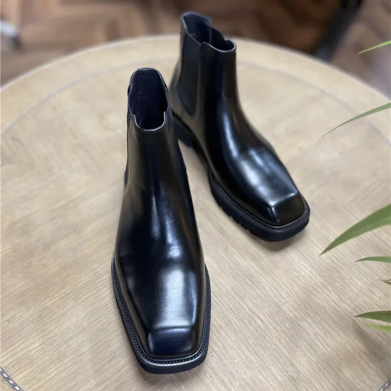 Men Fashion Elegant - 우아한 남성용 천연 가죽 부츠 럭셔리