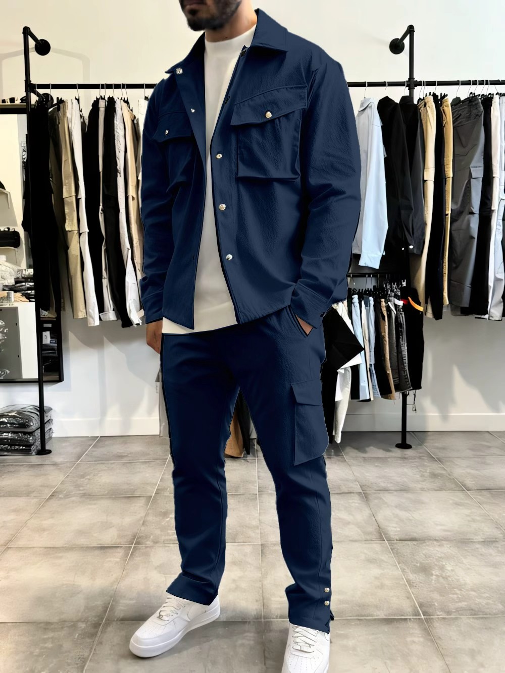 Mens Fashion Workwear - 남성 패션 솔리드 컬러 작업복 봄