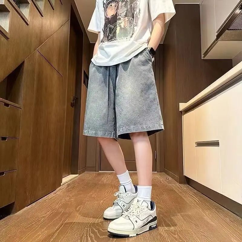 Men'S Fashion With Baggy Jeans - 남성 반바지 청바지 블루 데님 조츠