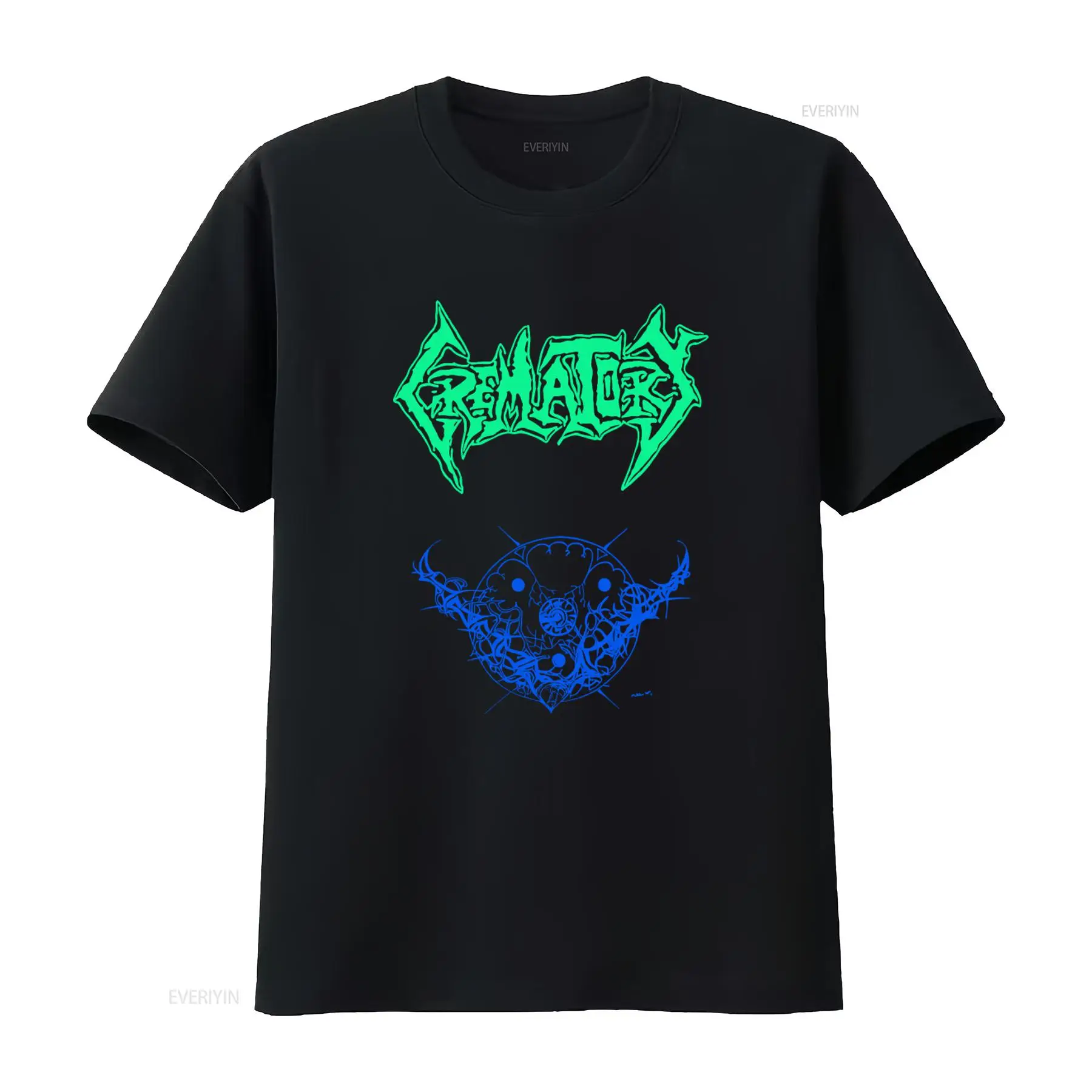 Mens Fashion Black Shirt - CREMATORY 1991 End of Life 빈티지