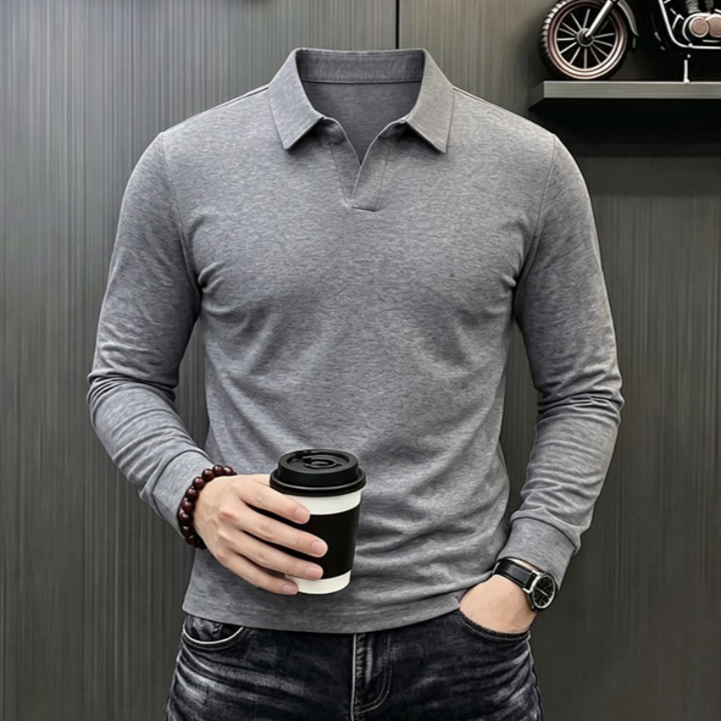 Men Fashion Upper - 남성 비즈니스 캐주얼 긴팔 티셔츠 봄