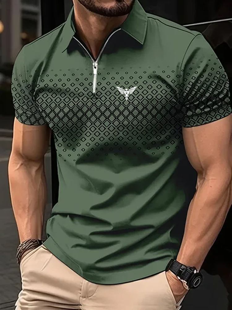 Mens Fashion Quarter Zip - 남성용 지퍼 폴로 골프 셔츠, 스포츠