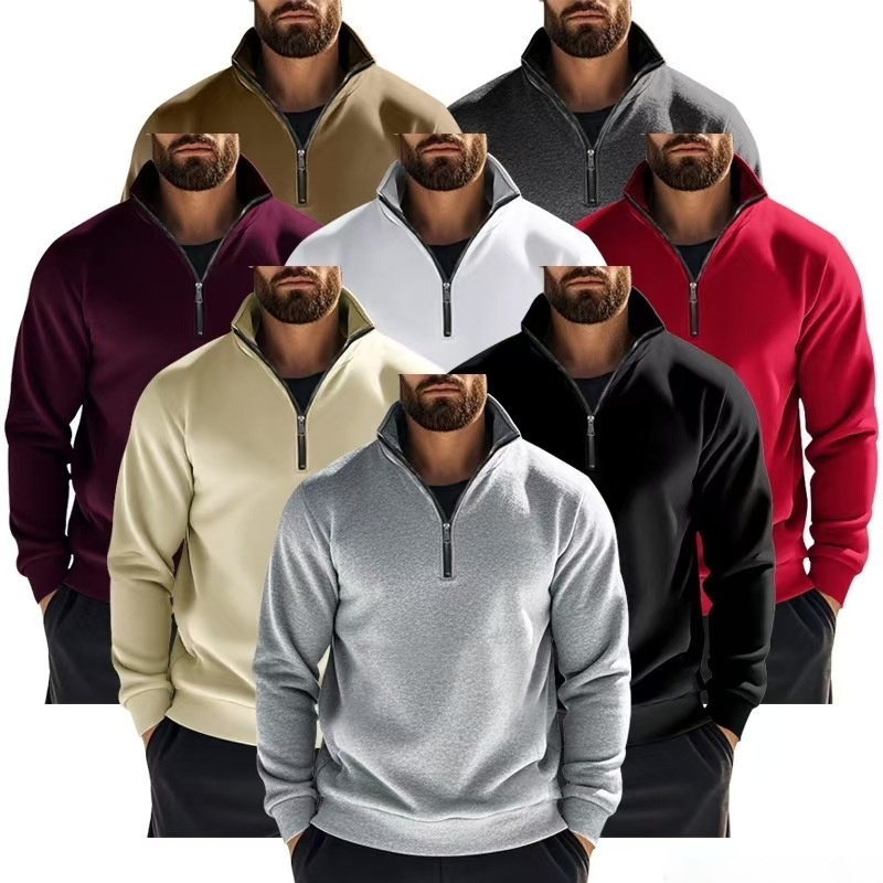 Mens Fashion Quarter Zip - 남녀 공용 쿼터 지퍼 풀오버 스웨트셔츠