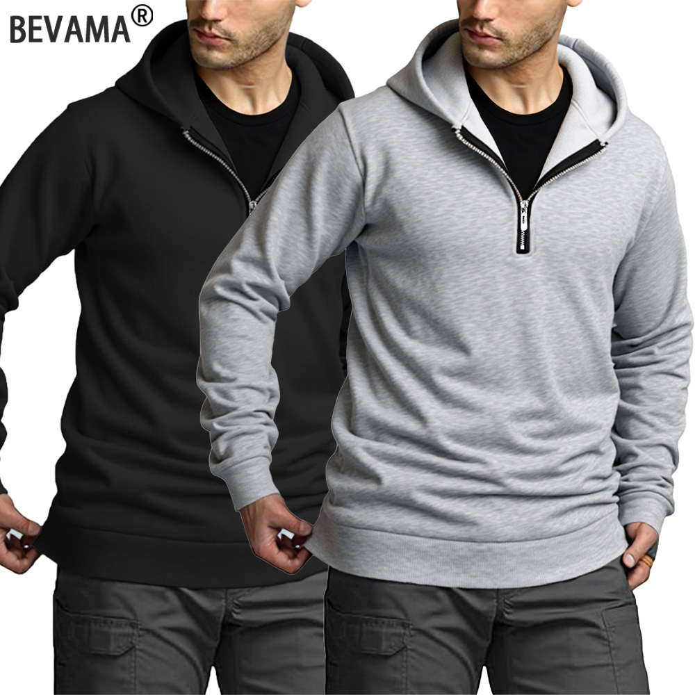 Mens Fashion Quarter Zip - 남성용 쿼터 집업 후드티 가을 따뜻한