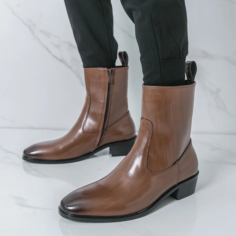 클래식 편안한 앵클 부츠 패션 남성 캐주얼 가죽 첼시  - Men'S Fashion Footwear 리뷰 및 가격