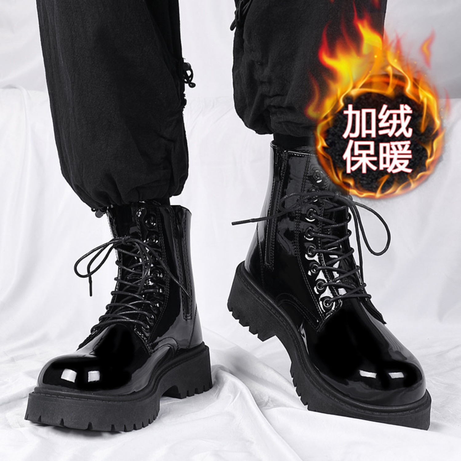 남성용 따뜻한 플러시 하이탑 부츠 겨울용 소프트솔 논슬 - Men'S Fashion Footwear 리뷰 및 가격