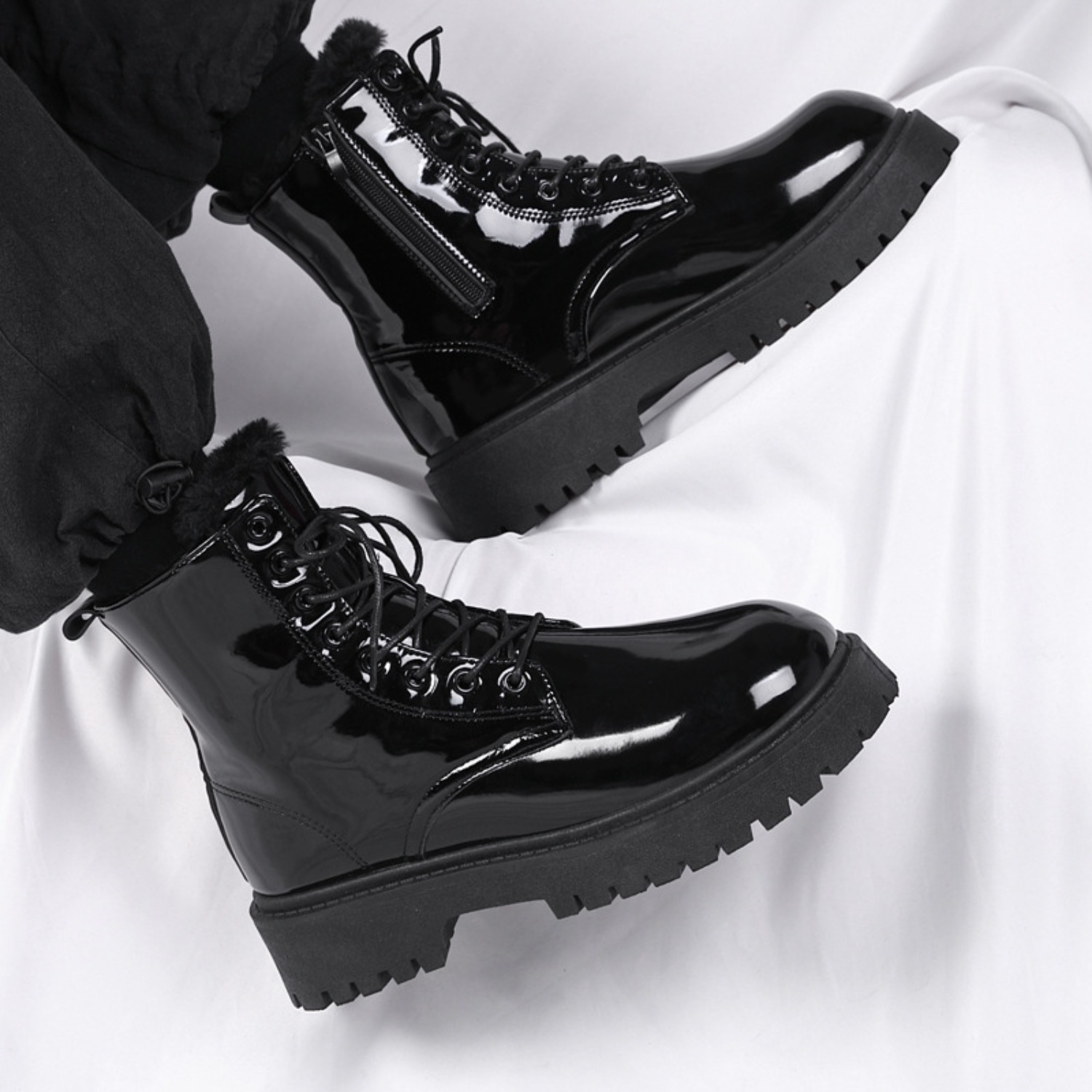 남성용 따뜻한 플러시 하이탑 부츠 겨울용 소프트솔 논슬 - Men'S Fashion Footwear 리뷰 및 가격