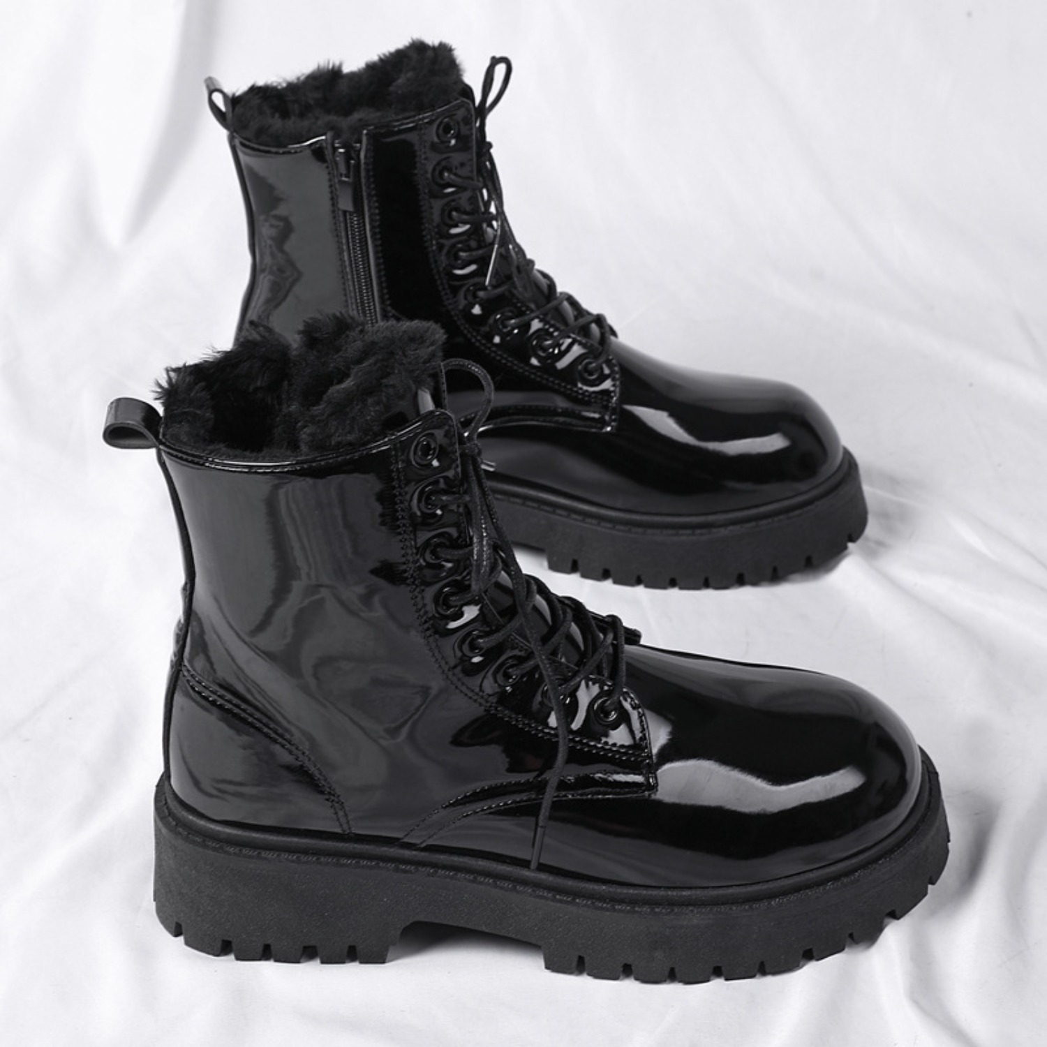 남성용 따뜻한 플러시 하이탑 부츠 겨울용 소프트솔 논슬 - Men'S Fashion Footwear 리뷰 및 가격