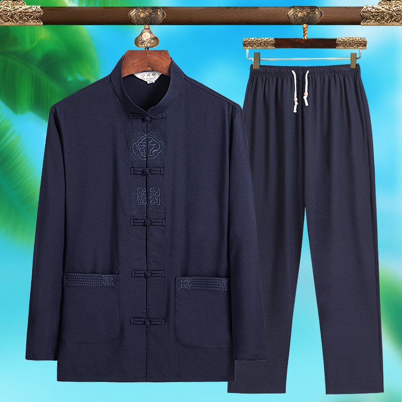 고급스러운 남성 패션 당나라 정장, 순수 실크 경량 긴 - Mens Fashion Workwear 리뷰 및 가격