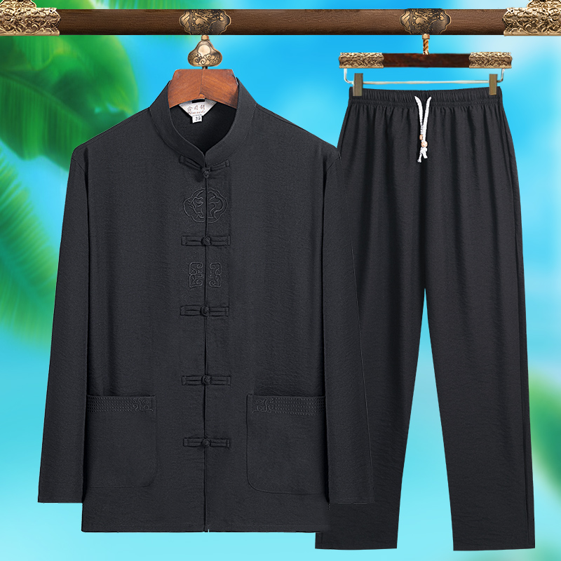 고급스러운 남성 패션 당나라 정장, 순수 실크 경량 긴 - Mens Fashion Workwear 리뷰 및 가격