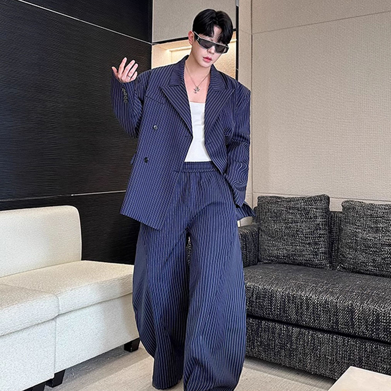 루젠(LUZHEN)의 세련된 스트라이프 패턴 블레이저  - Men Fashion Elegant 리뷰 및 가격