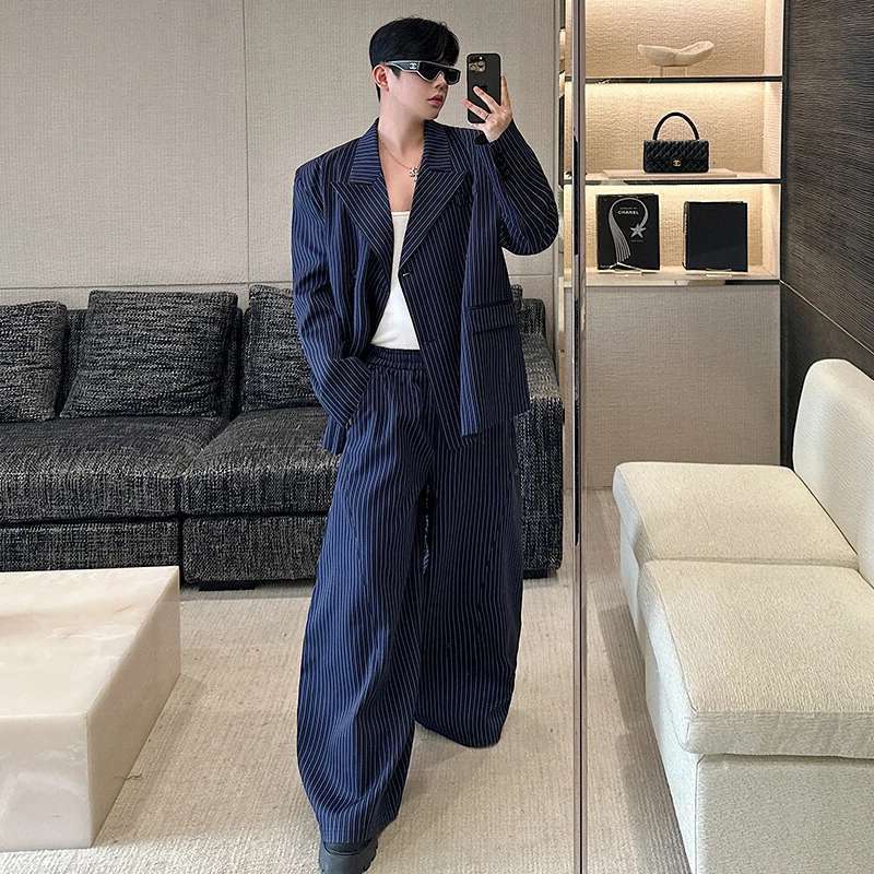 루젠(LUZHEN)의 세련된 스트라이프 패턴 블레이저  - Men Fashion Elegant 리뷰 및 가격