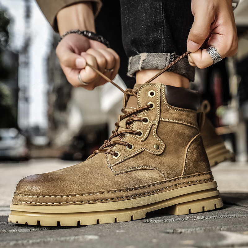 남성용 패션 봄 플랫폼 부츠 편안한 가죽 미끄럼 방지  - Men'S Fashion Footwear 리뷰 및 가격