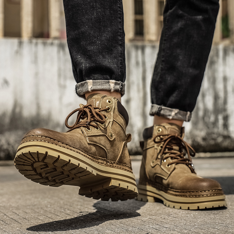 남성용 패션 봄 플랫폼 부츠 편안한 가죽 미끄럼 방지  - Men'S Fashion Footwear 리뷰 및 가격