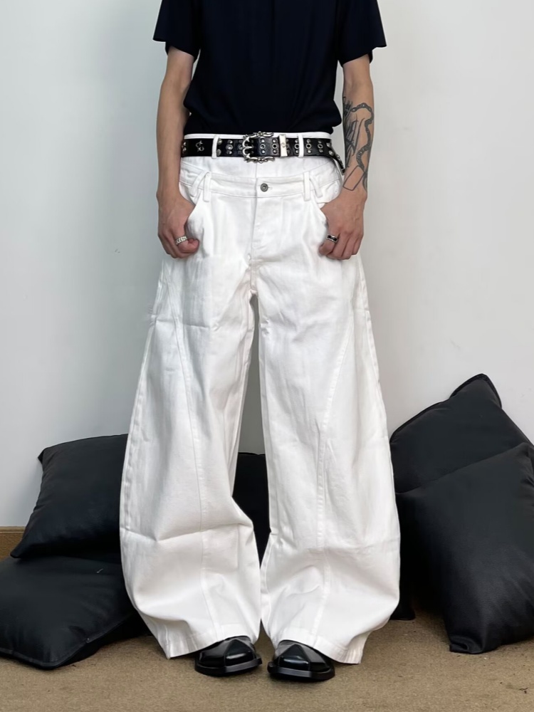 2026 로파 Y2K 패션 더블 허리밴드 화이트 배기  - Men'S Fashion With Baggy Jeans 리뷰 및 가격