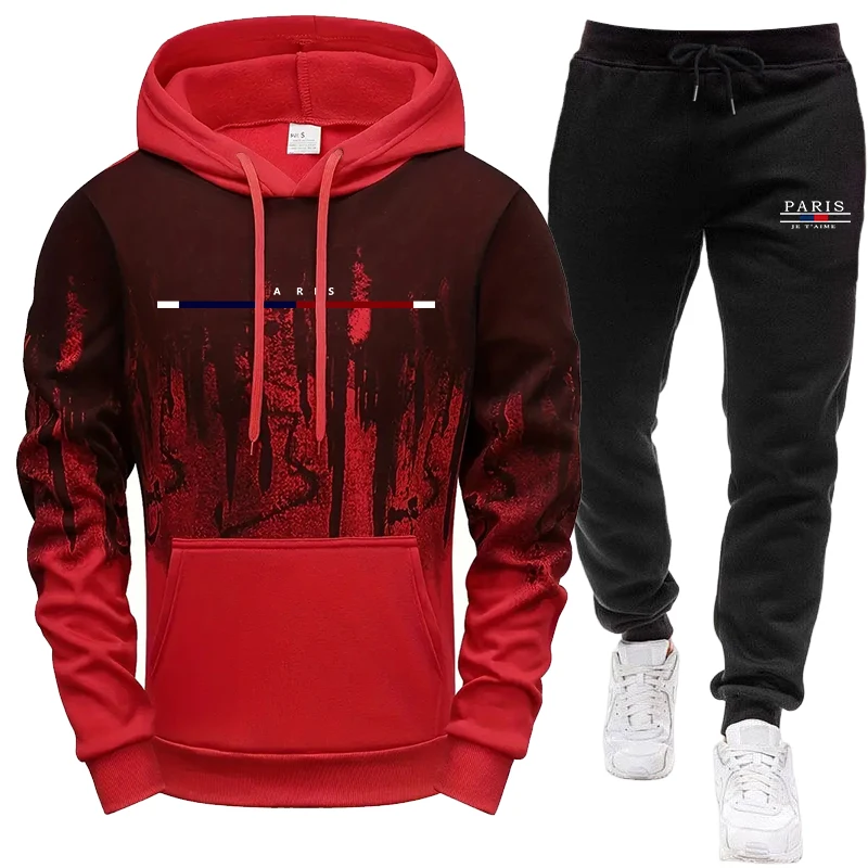 남성 세트/후드티/바지 가을 겨울 후드 스웨트셔츠 및  - Mens Fashion Workwear 리뷰 및 가격