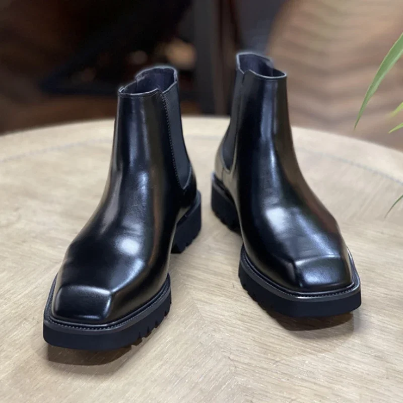 우아한 남성용 천연 가죽 부츠 럭셔리 수제 고품질 가을 - Men Fashion Elegant 리뷰 및 가격