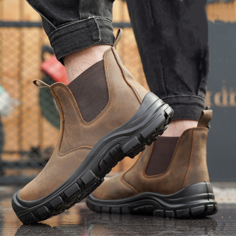 대형 남성용 패션 스틸 토 커버 작업화 소가죽 안전화  - Men'S Fashion Footwear 리뷰 및 가격