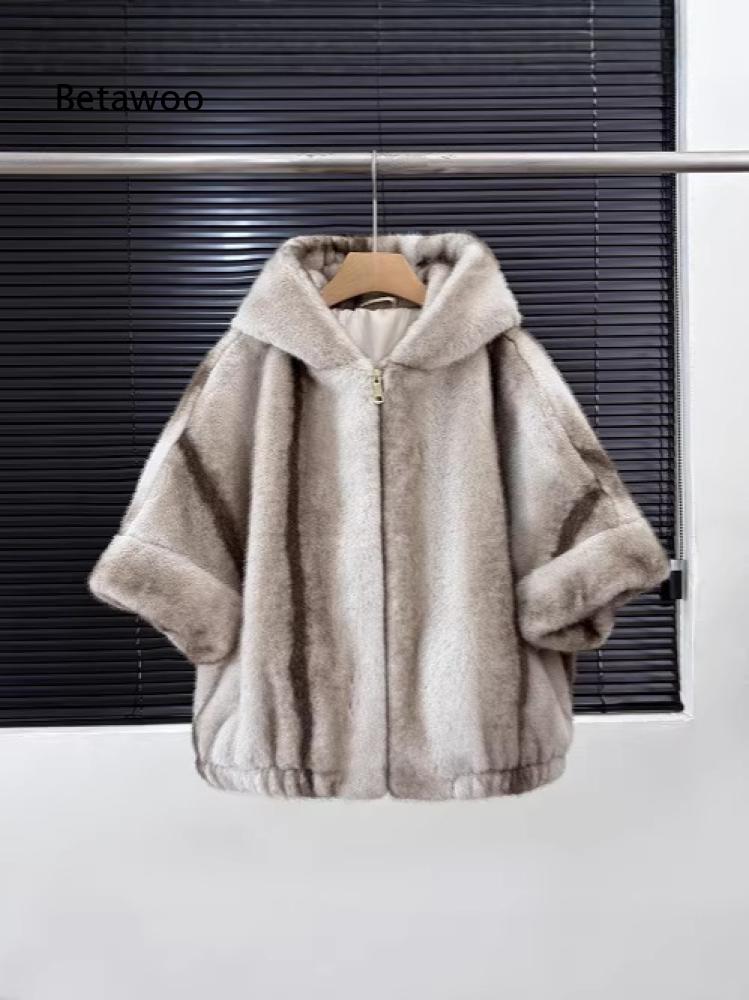 여성용 단색 베이지색 인조 모피 소재의 후드형 지퍼 코 - Mens Fashion Quarter Zip 리뷰 및 가격