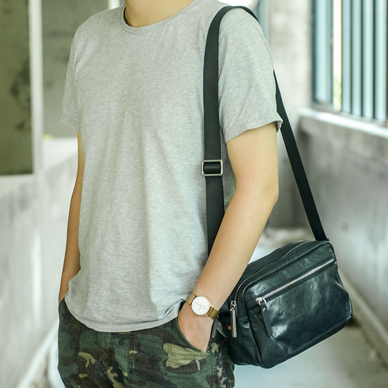 남성용 가죽 숄더백, 헤드 레이어 소가죽, 미니 캐주얼 - Yellow Men'S Fashion 리뷰 및 가격