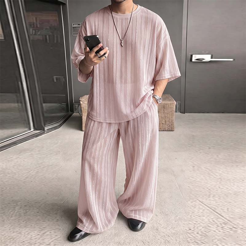 INCERUN 남성 세트 스트라이프 시스루 반팔 티셔츠 - Men'S Fashion Rules 리뷰 및 가격