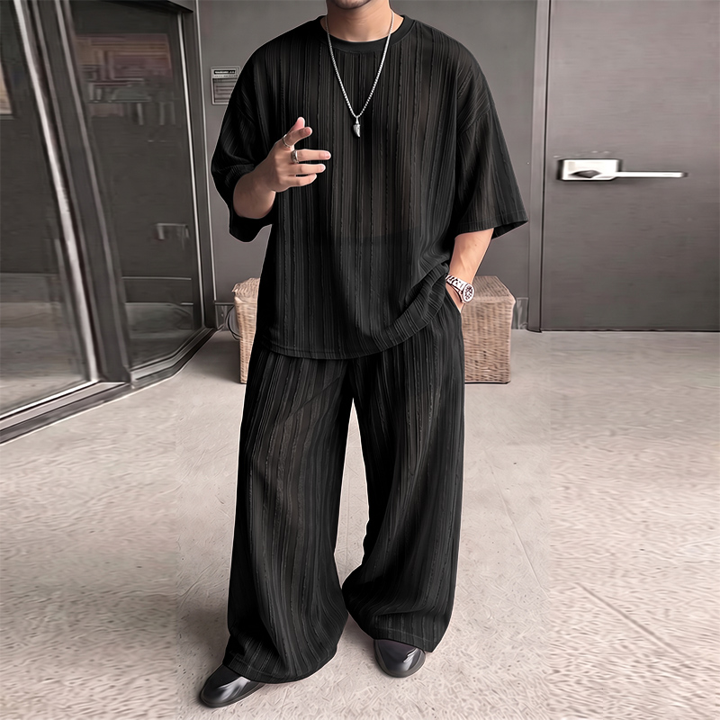INCERUN 남성 세트 스트라이프 시스루 반팔 티셔츠 - Men'S Fashion Rules 리뷰 및 가격