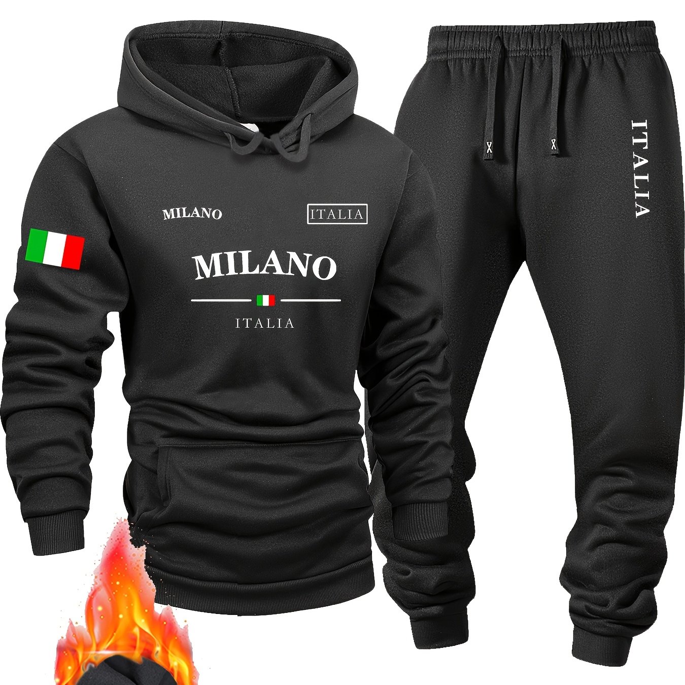 남성용 새로운 봄 패션 스포츠 후드티 세트, 밀란 글자 - Milan Men'S Fashion 리뷰 및 가격