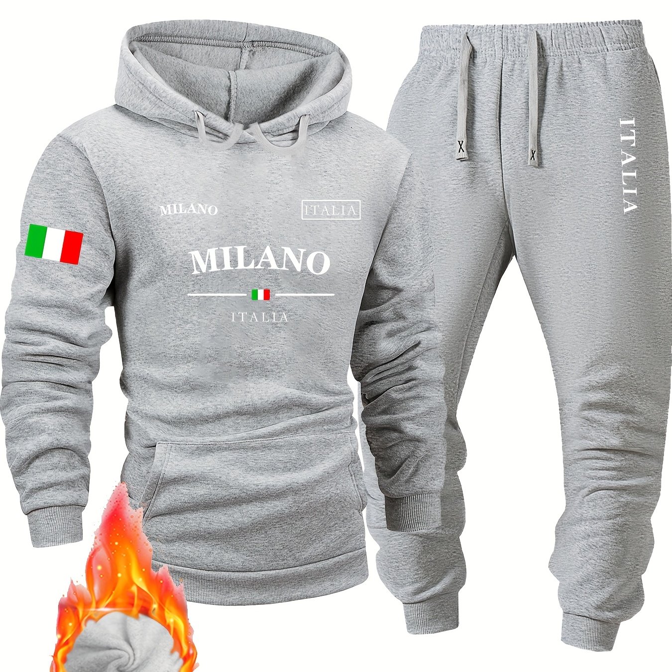 남성용 새로운 봄 패션 스포츠 후드티 세트, 밀란 글자 - Milan Men'S Fashion 리뷰 및 가격