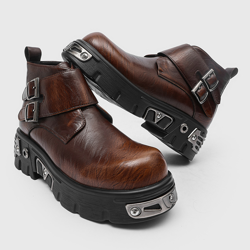 큰 사이즈 남성 패션 펑크 고스 플랫폼 부츠 실버 브라 - Men'S Fashion Footwear 리뷰 및 가격