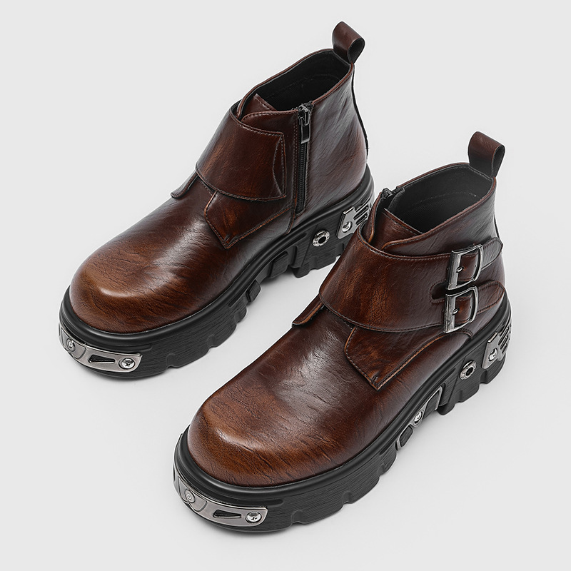 큰 사이즈 남성 패션 펑크 고스 플랫폼 부츠 실버 브라 - Men'S Fashion Footwear 리뷰 및 가격