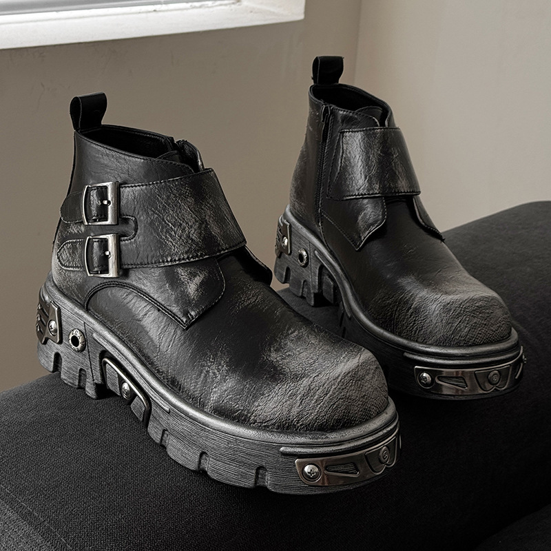 큰 사이즈 남성 패션 펑크 고스 플랫폼 부츠 실버 브라 - Men'S Fashion Footwear 리뷰 및 가격