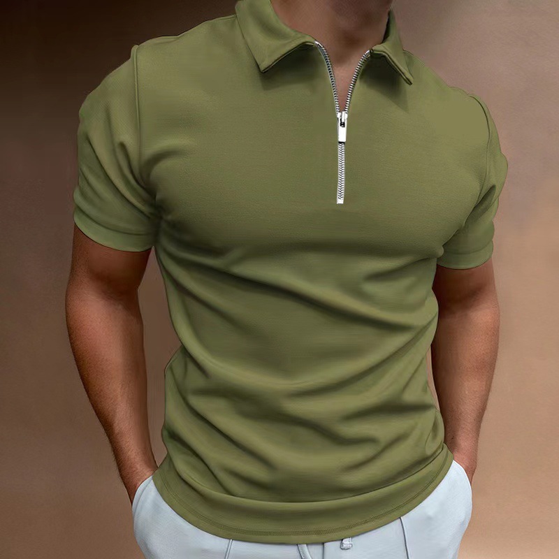 여름 남성용 쿼터 지퍼 반팔 캐주얼 폴로 셔츠 칼라 티 - Mens Fashion Quarter Zip 리뷰 및 가격