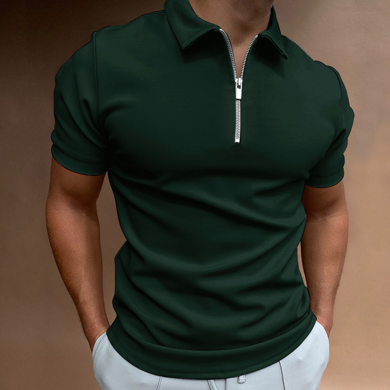 여름 남성용 쿼터 지퍼 반팔 캐주얼 폴로 셔츠 칼라 티 - Mens Fashion Quarter Zip 리뷰 및 가격