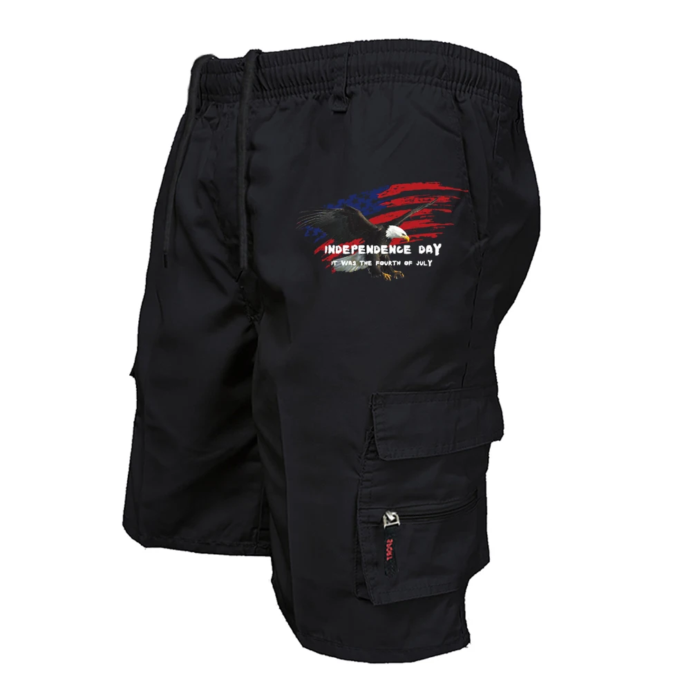 여름 남성 밀리터리 스타일 카고 반바지 아메리칸 프린트 - Mens Fashion Workwear 리뷰 및 가격