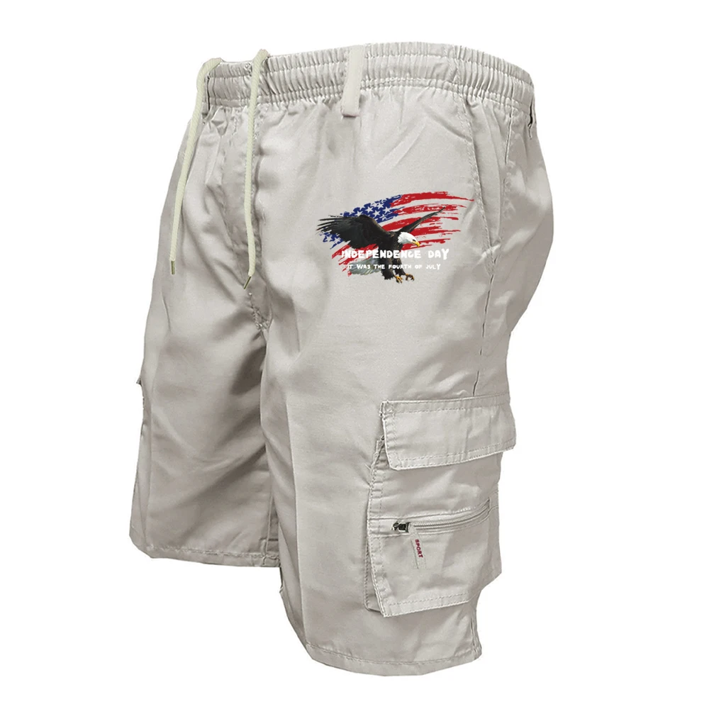 여름 남성 밀리터리 스타일 카고 반바지 아메리칸 프린트 - Mens Fashion Workwear 리뷰 및 가격