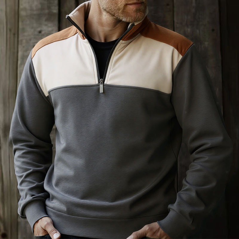 UETEEY 남성용 쿼터 집업 패치워크 스웨트셔츠 아웃 - Mens Fashion Quarter Zip 리뷰 및 가격
