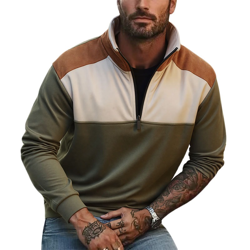 UETEEY 남성용 쿼터 집업 패치워크 스웨트셔츠 아웃 - Mens Fashion Quarter Zip 리뷰 및 가격