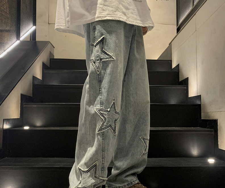 새로운 패션 다섯개 스타 청바지 남성 하이 웨이스트 빈 - Men'S Fashion With Baggy Jeans 리뷰 및 가격