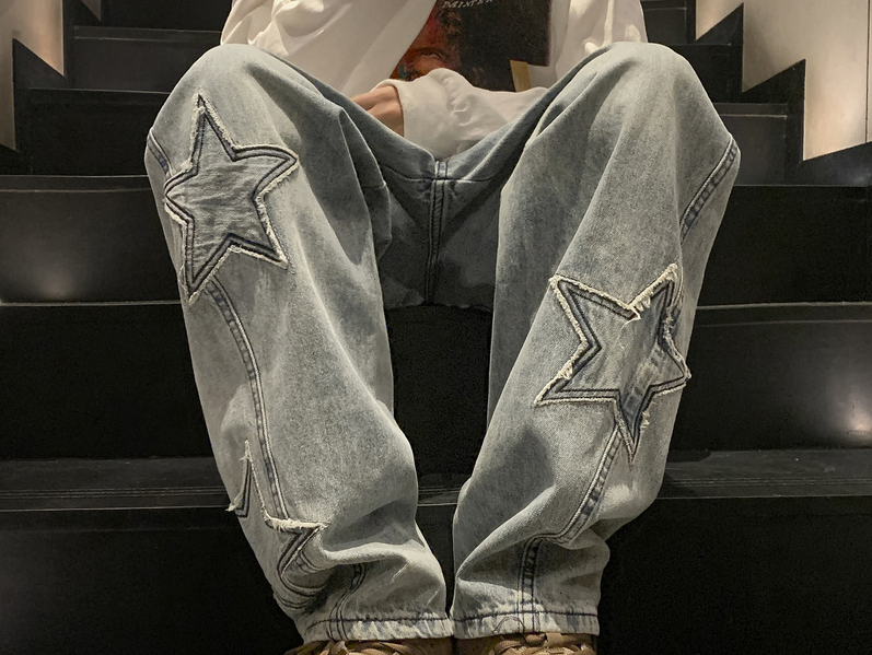 새로운 패션 다섯개 스타 청바지 남성 하이 웨이스트 빈 - Men'S Fashion With Baggy Jeans 리뷰 및 가격