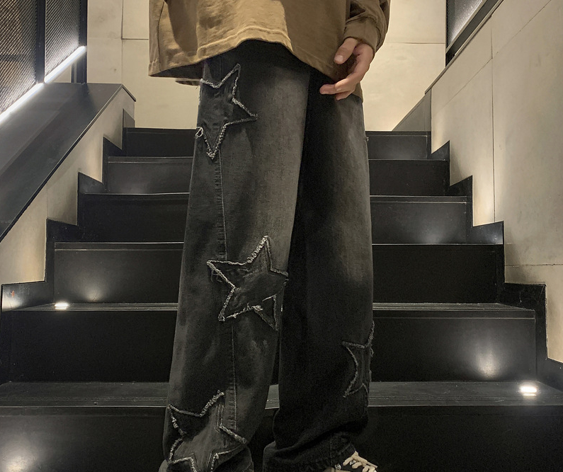 새로운 패션 다섯개 스타 청바지 남성 하이 웨이스트 빈 - Men'S Fashion With Baggy Jeans 리뷰 및 가격