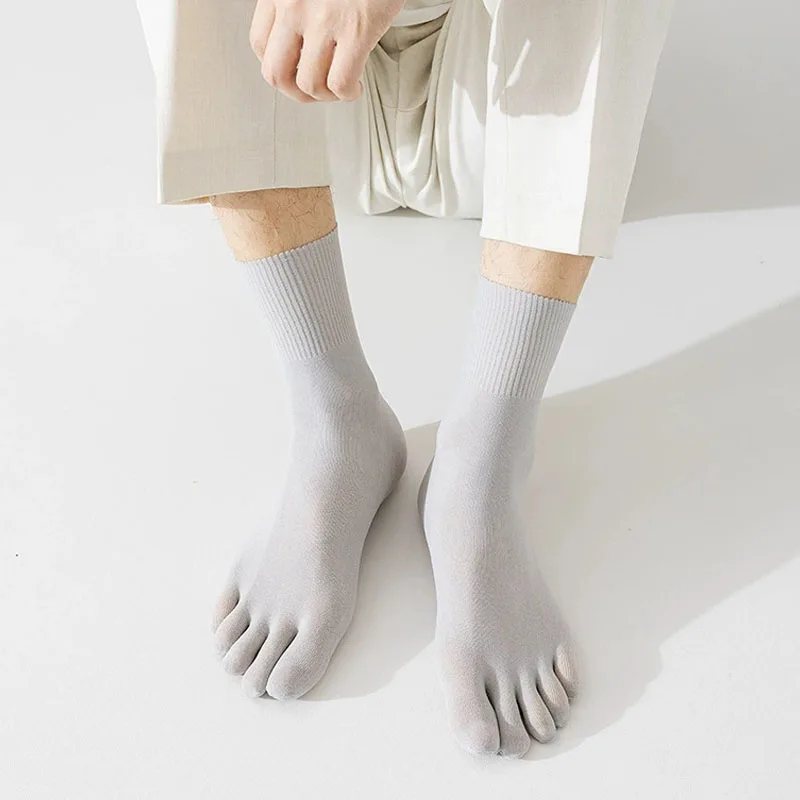 4 쌍 여름 얇은 다섯 손가락 양말 실크 남성 통기성  - Socks Ankle Men 리뷰 및 가격