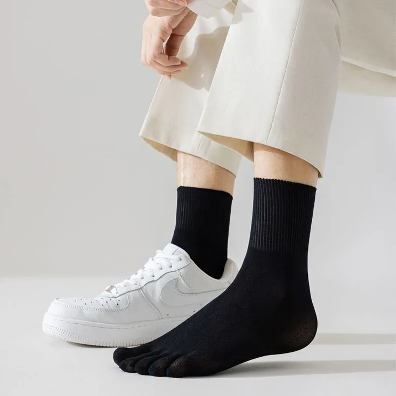 4 쌍 여름 얇은 다섯 손가락 양말 실크 남성 통기성  - Socks Ankle Men 리뷰 및 가격