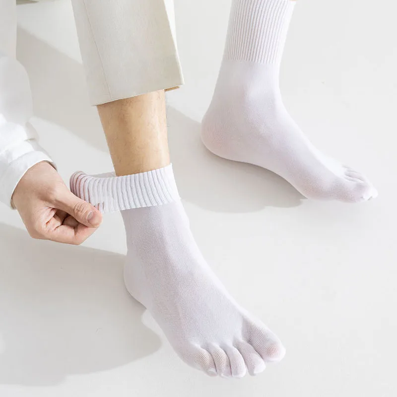 4 쌍 여름 얇은 다섯 손가락 양말 실크 남성 통기성  - Socks Ankle Men 리뷰 및 가격