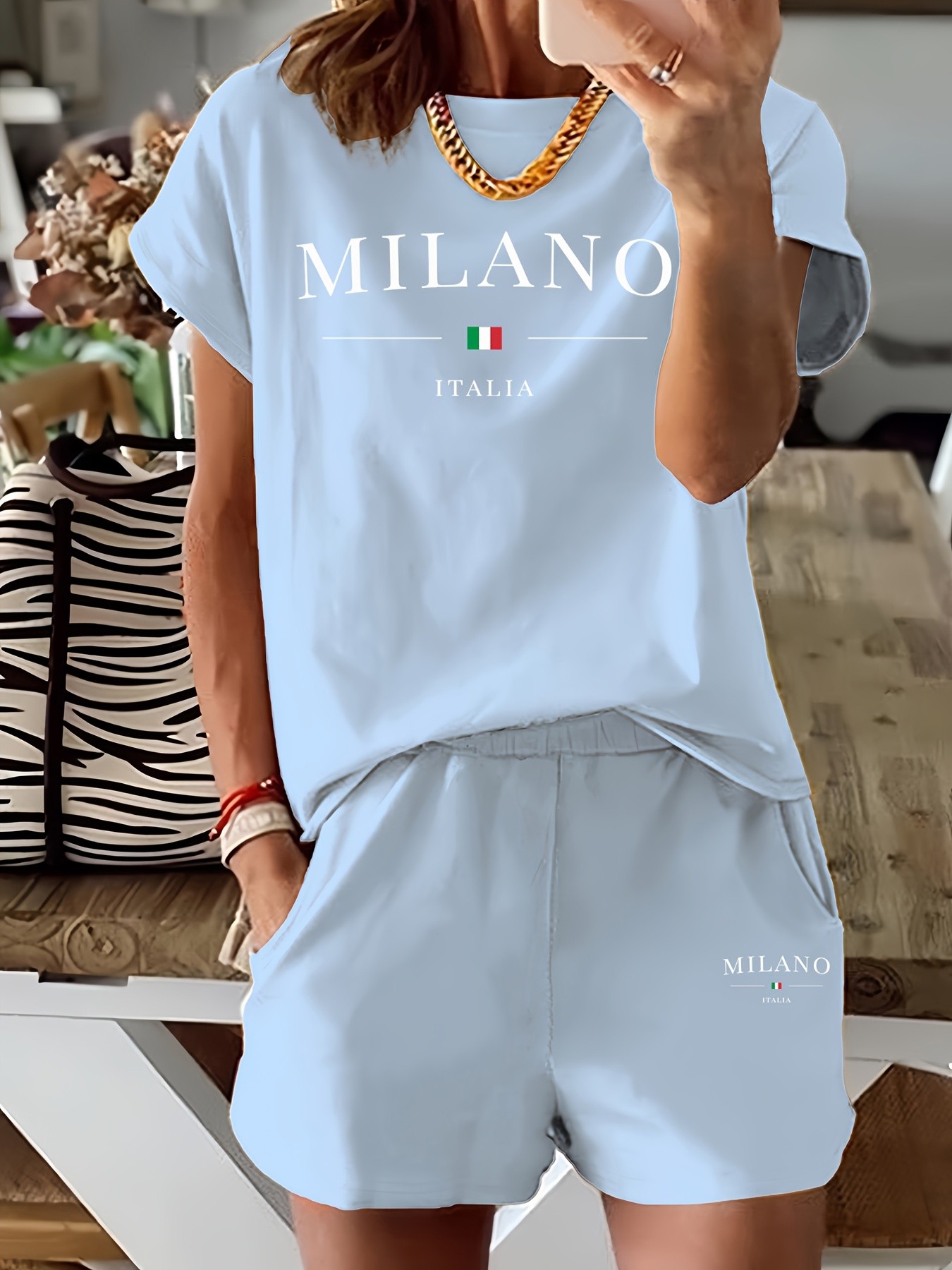 밀라노 국기 프린트가 들어간 여름용 여성용 정장, 가볍 - Milan Men'S Fashion 리뷰 및 가격