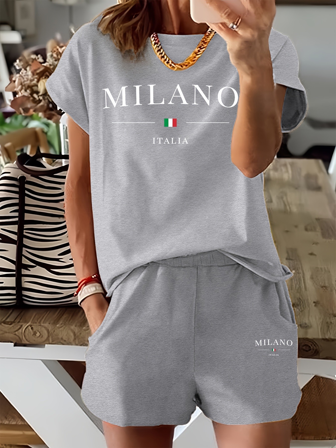 밀라노 국기 프린트가 들어간 여름용 여성용 정장, 가볍 - Milan Men'S Fashion 리뷰 및 가격